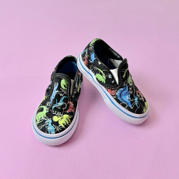 VGUC Vans |  Toddler Slip on Shoes Dinosaur pattern | Size 4.5 - Picture 1 of 15